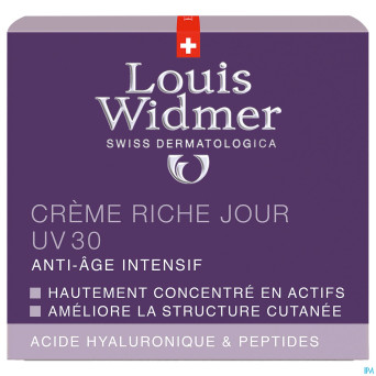 Widmer aai creme jour riche uv30 parf pot 50ml