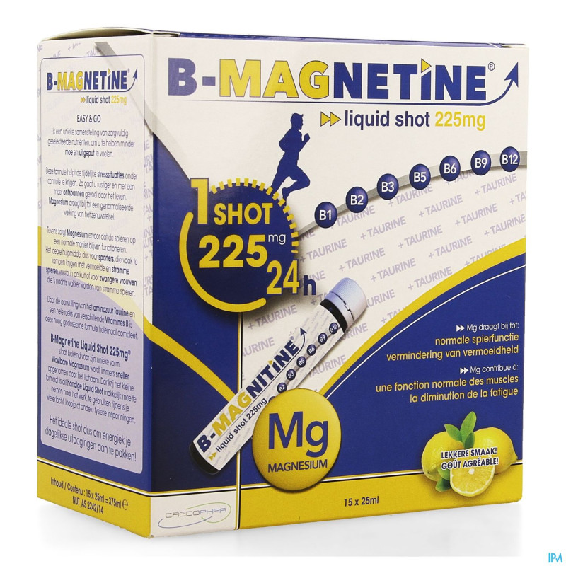 B-magnetine liquid shot 225mg 15x25ml    credophar