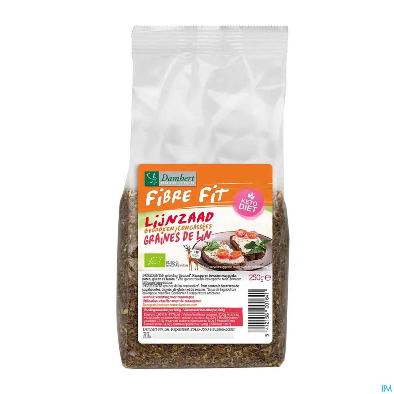 Damhert fibre fitgraines lin brises bio    250g