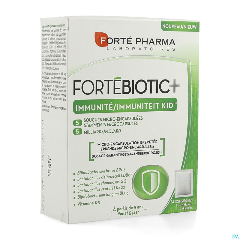 Fortebiotic+ immunite kid vanille sach 14