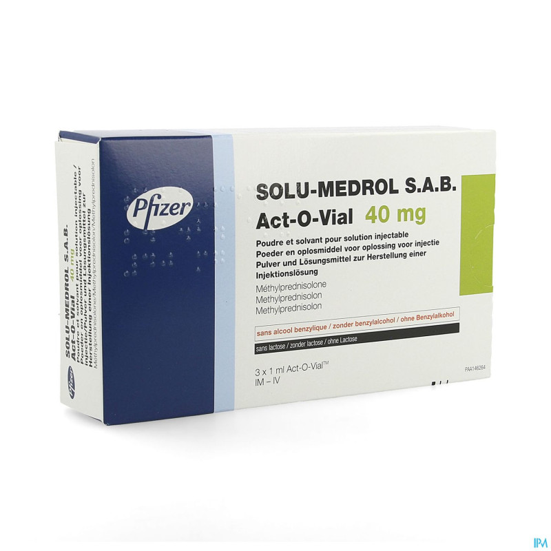 Solu-medrol sab act-o-vial 40mg sol inj fl 3x40mg