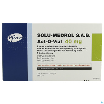 Solu-medrol sab act-o-vial 40mg sol inj fl 3x40mg