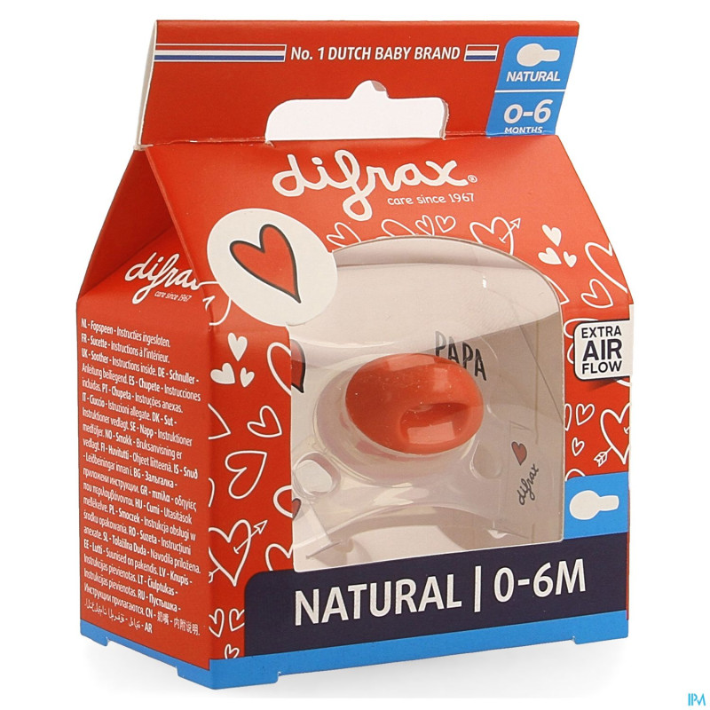 Difrax sucette natural 0-6m i love
