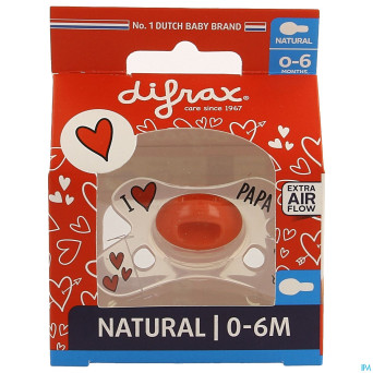 Difrax sucette natural 0-6m i love