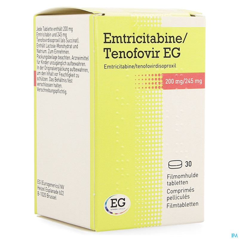 Emtricitabine tenofov. eg 200mg/245mg comp pell 30