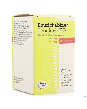 Emtricitabine tenofov. eg 200mg/245mg comp pell 30