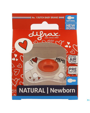 Difrax sucette natural newborn i love