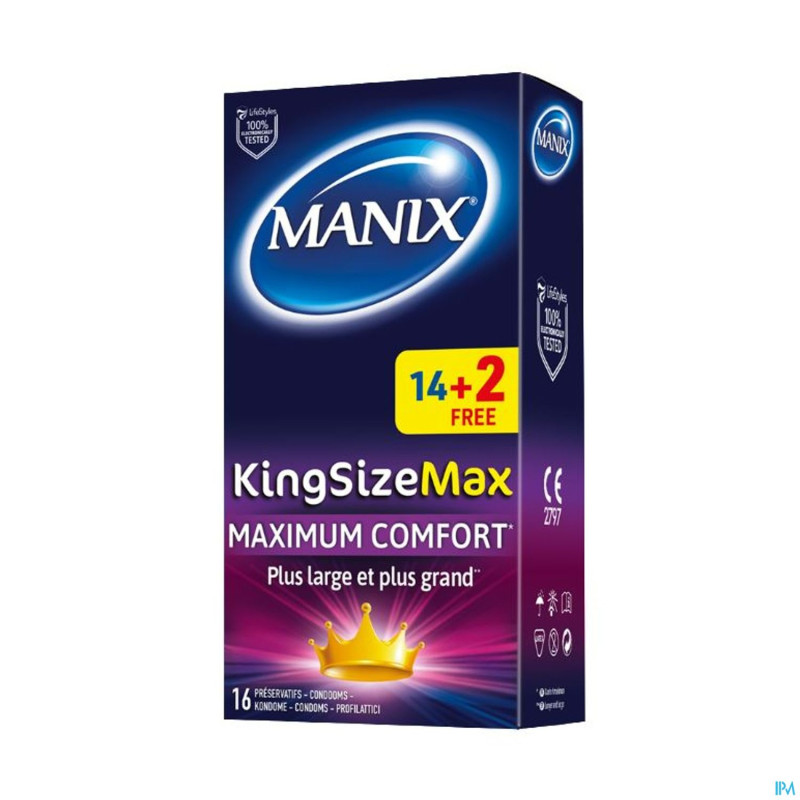 Manix king size max preservatifs 14+2    promo