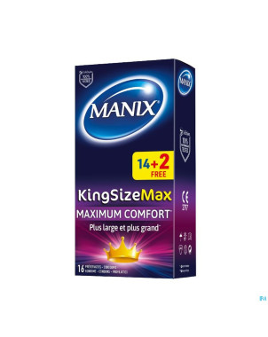 Manix king size max preservatifs 14+2    promo