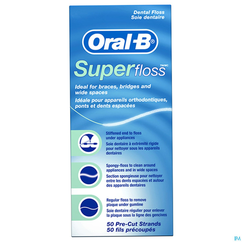 Oral-b floss super floss mint waxed 50m