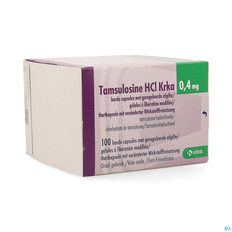 Tamsulosine hcl krka 0,4mg lib.modif. caps 100