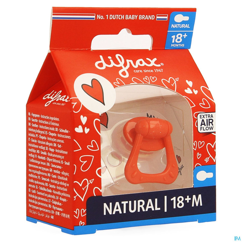 Difrax sucette natural 18m+ i love