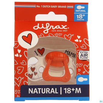 Difrax sucette natural 18m+ i love