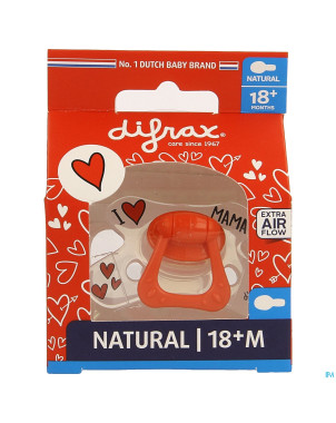 Difrax sucette natural 18m+ i love