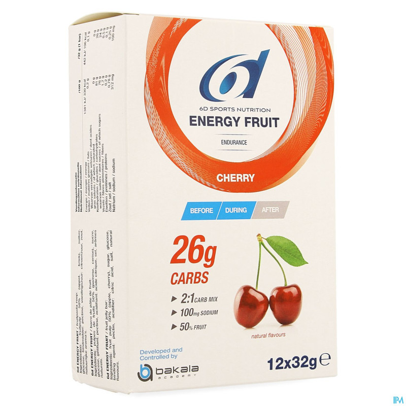 6d energy fruit cherry    12x32g