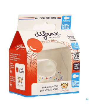 Difrax sucette natural newborn cliniclowns