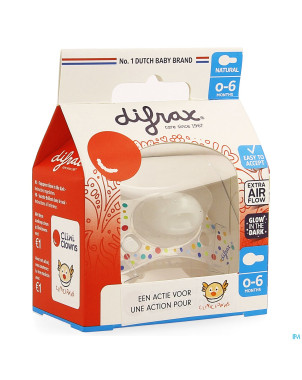 Difrax sucette natural  0- 6m cliniclowns