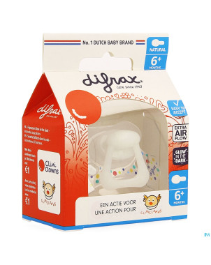 Difrax sucette natural    6m+ cliniclowns