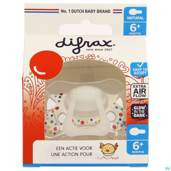 Difrax sucette natural    6m+ cliniclowns