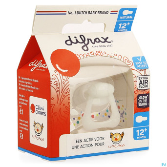 Difrax sucette natural    12m+ cliniclowns