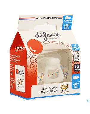 Difrax sucette natural    18m+ cliniclowns