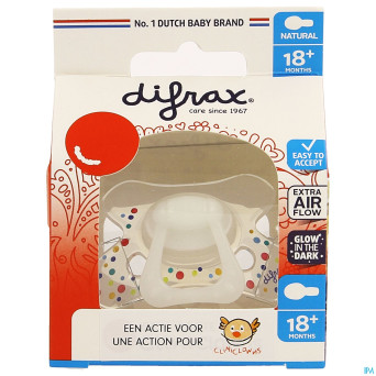 Difrax sucette natural    18m+ cliniclowns