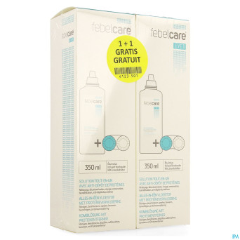 Febelcare eye 1 solution lentille 350ml  1+1 grat.