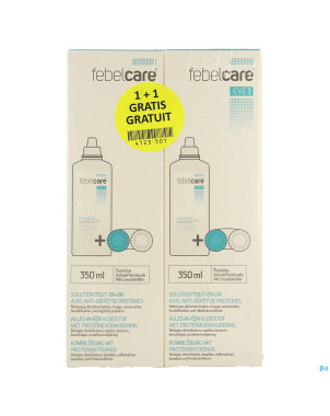 Febelcare eye 1 solution lentille 350ml  1+1 grat.