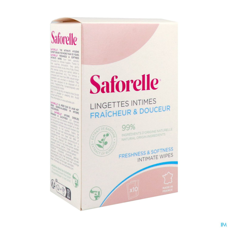 Saforelle lingettes flushable 10