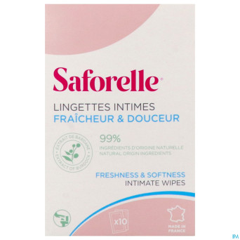 Saforelle lingettes flushable 10