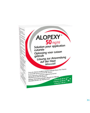 Alopexy 50mg/ml sol application cutanee fl 3x60ml