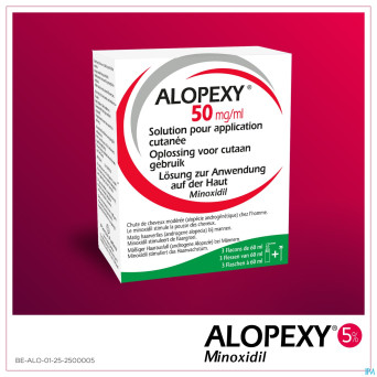 Alopexy 50mg/ml sol application cutanee fl 3x60ml