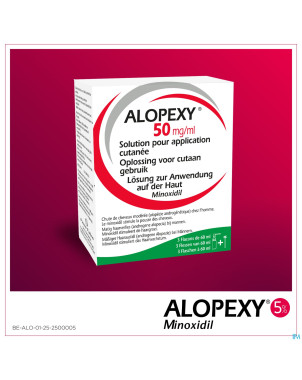 Alopexy 50mg/ml sol application cutanee fl 3x60ml