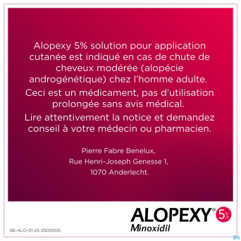 Alopexy 50mg/ml sol application cutanee fl 3x60ml