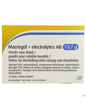 Macrogol+electrolytes ab 13,7g pdr sol    sach 20