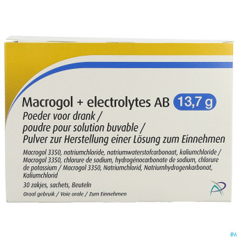 Macrogol+electrolytes ab 13,7g pdr sol    sach 30