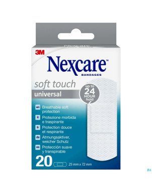Nexcare 3m soft touch universal 25mmx72mm strips20