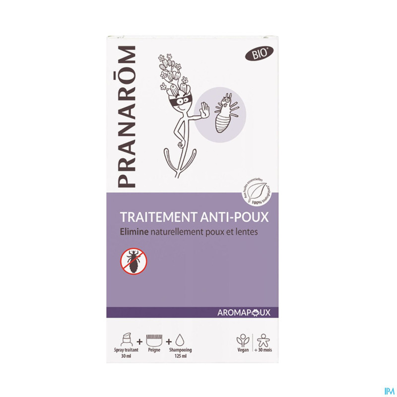 Aromapoux bio spray a/poux 30ml +sh 125ml +peigne