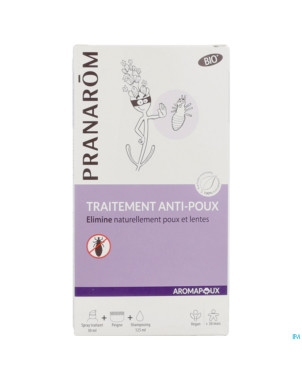 Aromapoux bio spray a/poux 30ml +sh 125ml +peigne