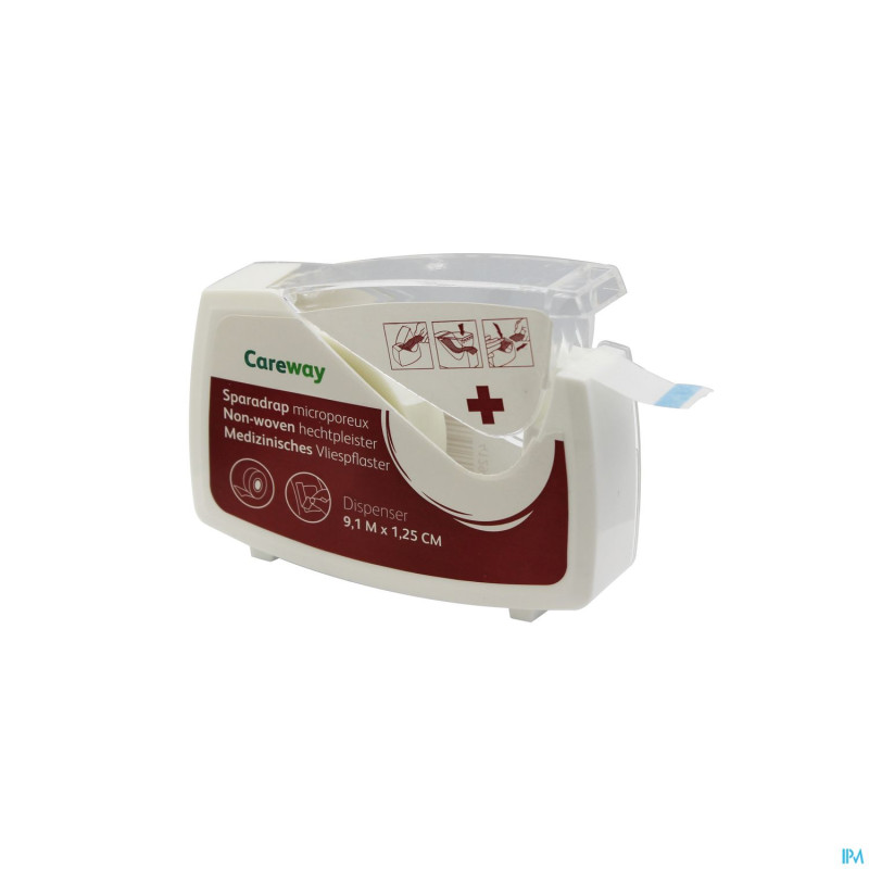 Careway sparadrap microporeux dispens. 9,1mx1,25cm