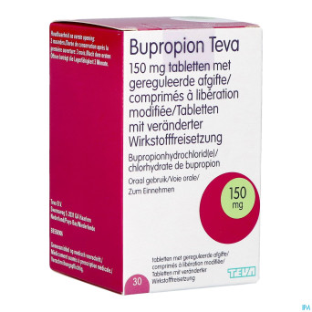 Bupropion teva 150mg liber.modifiee comp  30