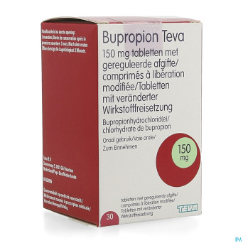 Bupropion teva 150mg liber.modifiee comp  30