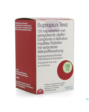 Bupropion teva 150mg liber.modifiee comp  30