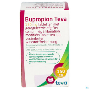 Bupropion teva 150mg liber.modifiee comp  30