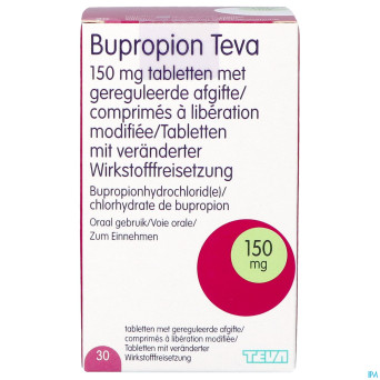 Bupropion teva 150mg liber.modifiee comp  30