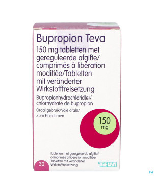 Bupropion teva 150mg liber.modifiee comp  30