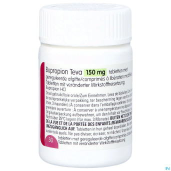 Bupropion teva 150mg liber.modifiee comp  30