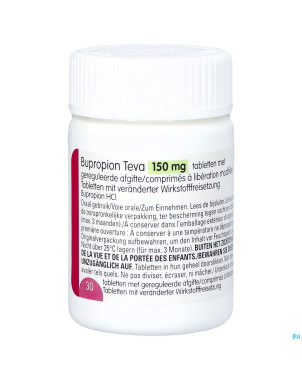 Bupropion teva 150mg liber.modifiee comp  30