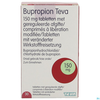 Bupropion teva 150mg liber.modifiee comp  30