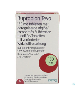 Bupropion teva 150mg liber.modifiee comp  30